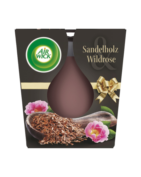 Air Wick Wohlfuehl­ Duftkerze Sandelholz ­Wildrose, im Glas, 105g